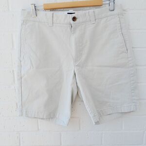 J.Crew Chino Flat Front Shorts Beige 9 Inch Preppy Resort sz: 32